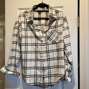 white and black flannel
